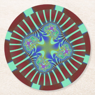 Dessous De Verre Rond Bourgogne colorée et fractée verte à la menthe