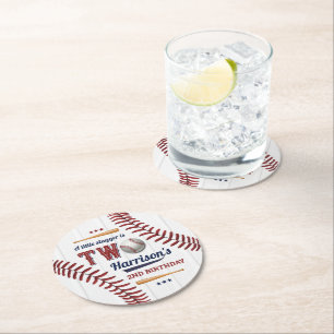 Dessous De Verre Rond Boys Baseball 2e anniversaire