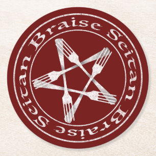 Dessous De Verre Rond Braise Seitan Vegan Pentagram (light version)