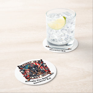 Dessous De Verre Rond Brave pompier est fier