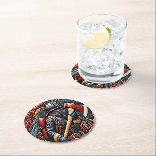 Dessous De Verre Rond Bravoure de l'artisanat par le feu et l'art
