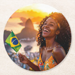 DESSOUS DE VERRE ROND BRAZIL - I LOVE BRAZIL