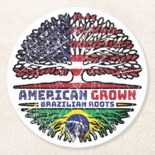 Dessous De Verre Rond Brazilian Brazil US American États-Unis