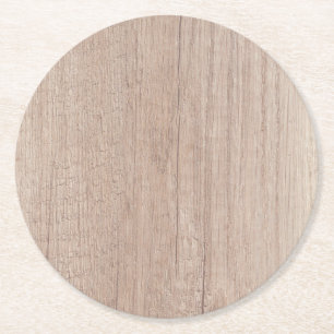 Dessous De Verre Rond Brown Bois Look Blank Elegant Modèle