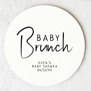 Dessous De Verre Rond Brunch pour bébé Neutre Moderne Simple