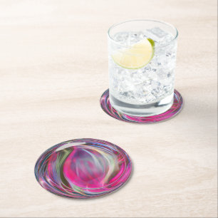 Dessous De Verre Rond Bulle de savon en marbre numérique