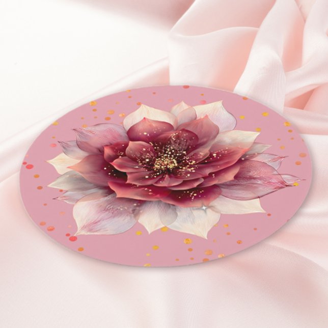 Dessous De Verre Rond Burgundy Dream Flower (Créateur téléchargé)