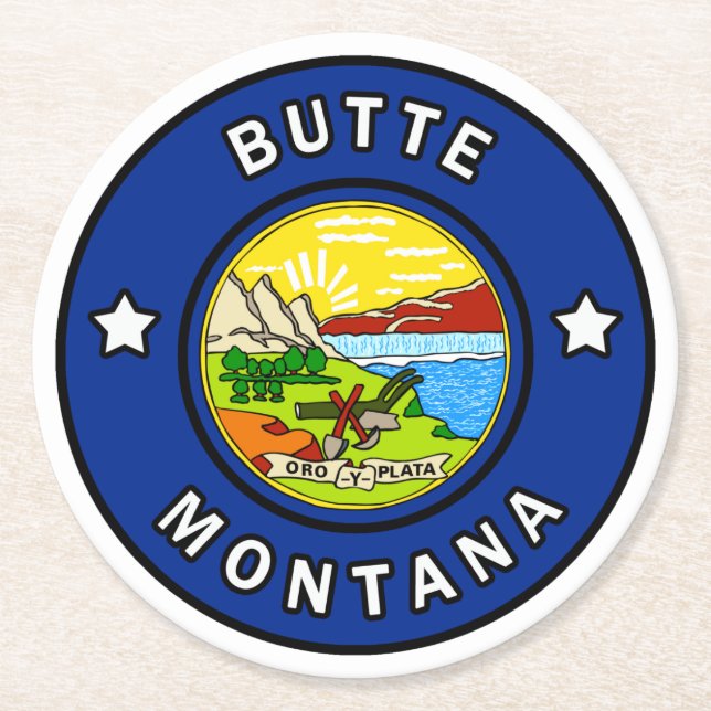 Dessous De Verre Rond Butte Montana (Devant)