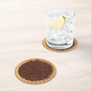 Dessous De Verre Rond Câble à pain court Image du biscuit