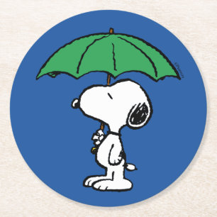 Dessous De Verre Rond cacahuètes   Parapluie vert Snoopy