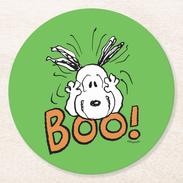 Dessous De Verre Rond cacahuètes | Snoopy Boo (Devant)