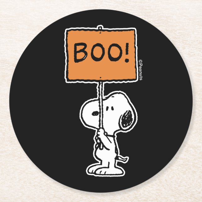 Dessous De Verre Rond cacahuètes | Snoopy Boo ! (Devant)