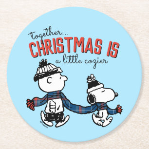 Dessous De Verre Rond cacahuètes   Snoopy & Charlie Brown Winter Scarf