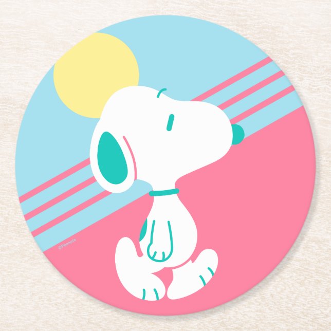 Dessous De Verre Rond cacahuètes | Snoopy Deco Dreams Sun (Devant)