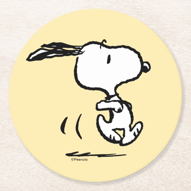 Dessous De Verre Rond cacahuètes | Snoopy Running (Devant)