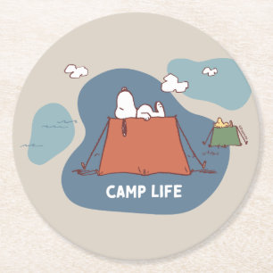 Dessous De Verre Rond cacahuètes   Snoopy & Woodstock Camp Life