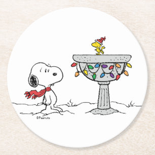 Dessous De Verre Rond cacahuètes   Snoopy & Woodstock Froid Birdbath