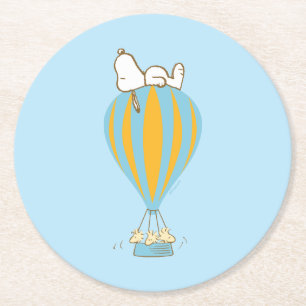 Dessous De Verre Rond cacahuètes Snoopy & Woodstock Hot Air Balloon