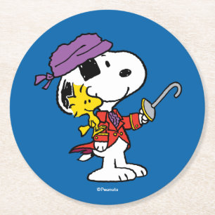 Dessous De Verre Rond cacahuètes   Snoopy & Woodstock Pirates