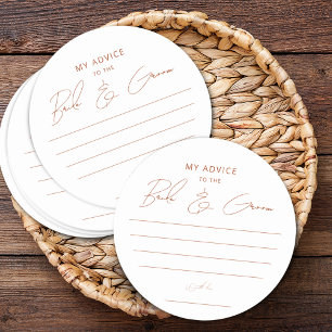 Dessous De Verre Rond Cadeau de Conseils de Mariage Écriture Rustique en