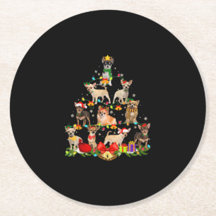 Dessous De Verre Rond Cadeaux Amoureux de les chiens Chihuahua Arbre Lum