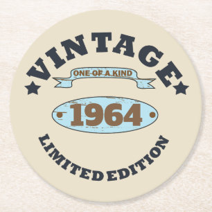 Dessous De Verre Rond Cadeaux personnalisés vintages de 60e anniversaire