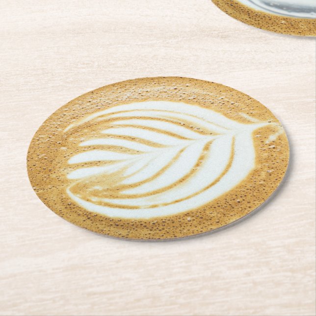 Dessous De Verre Rond Café Froth Leaf (Incliné)