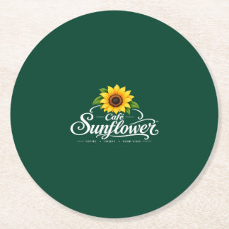 Dessous De Verre Rond Cafe Sunflower Official Paper Coaster