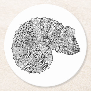 Dessous De Verre Rond Caméléon inspiré 2