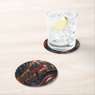 Dessous De Verre Rond Camion classique en cuir imitation