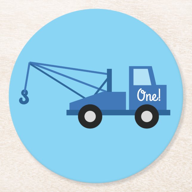 Dessous De Verre Rond Camions fête d'anniversaire (Devant)