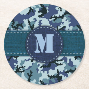 Dessous De Verre Rond Camouflage de la marine