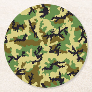 Dessous De Verre Rond Camouflage des bois
