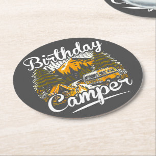 Dessous De Verre Rond Camping d'anniversaire Camper Lover Camper