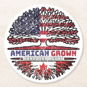 Dessous De Verre Rond Canadian Canada US American États-Unis