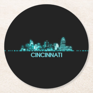 Dessous De Verre Rond Cancinnati Skyline