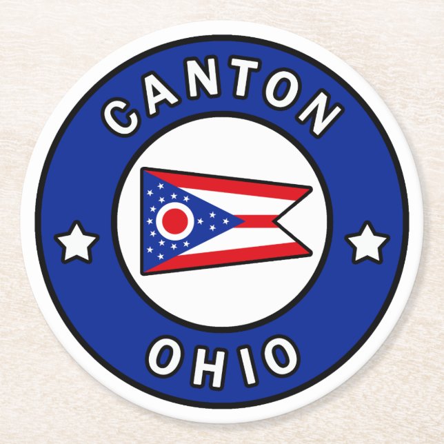 Dessous De Verre Rond Canton Ohio (Devant)