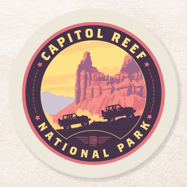 Dessous De Verre Rond Capitol Reef National Park (Devant)