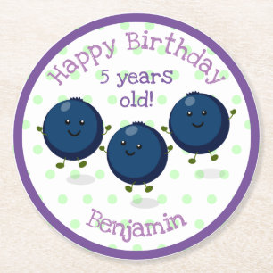 Dessous De Verre Rond Caricature d'amis mignons bleuets
