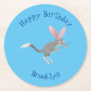 Dessous De Verre Rond Caricature de bilby australien très heureuse