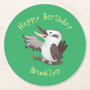 Dessous De Verre Rond Caricature de kookaburra drôle et drôle