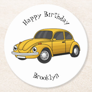 Dessous De Verre Rond Caricature de voiture classique