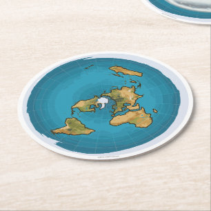 Dessous De Verre Rond Carte plate de la terre