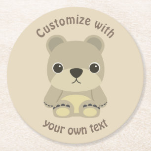 Dessous De Verre Rond Cartographie personnalisée Teddy Bear