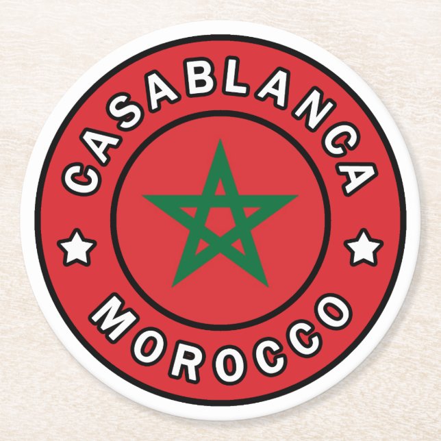 Dessous De Verre Rond Casablanca Maroc (Devant)