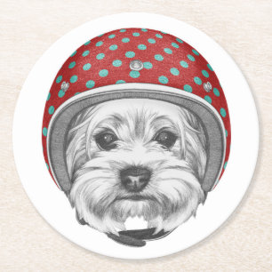 Dessous De Verre Rond Casse-cou de Yorkshire Terrier