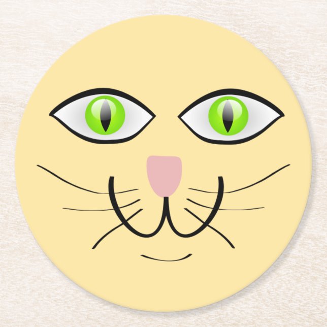 Dessous De Verre Rond Cat Funny Face Cartoon-29034 (Devant)