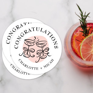 Dessous De Verre Rond Célébration Joie Doodle