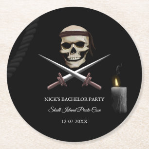 Dessous De Verre Rond Célibataire Pirate / Fête d'anniversaire - Thème p