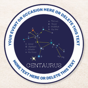 Dessous De Verre Rond Centaurus de constellation de l'hémisphère Sud